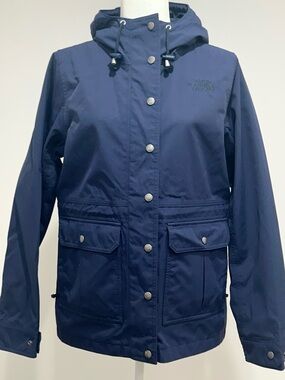 The North Face Women’s Medium Navy Hooded Utility Rain Jacket Lightweight